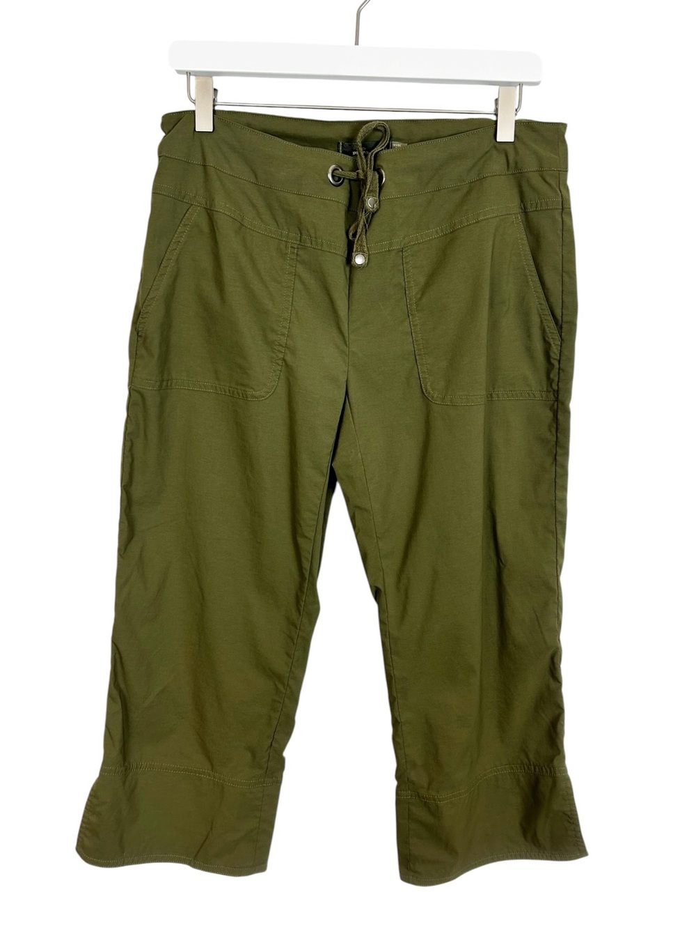 Prana Olive Green Hiking Capris Women's Size Medium